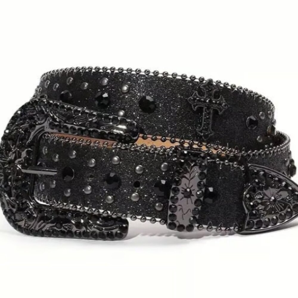 Black Rhinestone gothic belt